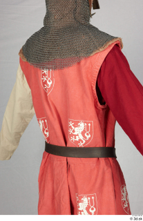  Photos Medieval Knight in cloth armor 6 leather belt mail hood medieval clothing red vest with czech emblem red white and gambeson upper body 0007.jpg